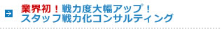 業界初!戦力度大幅アップ！スタッフ戦力化コンサルティング